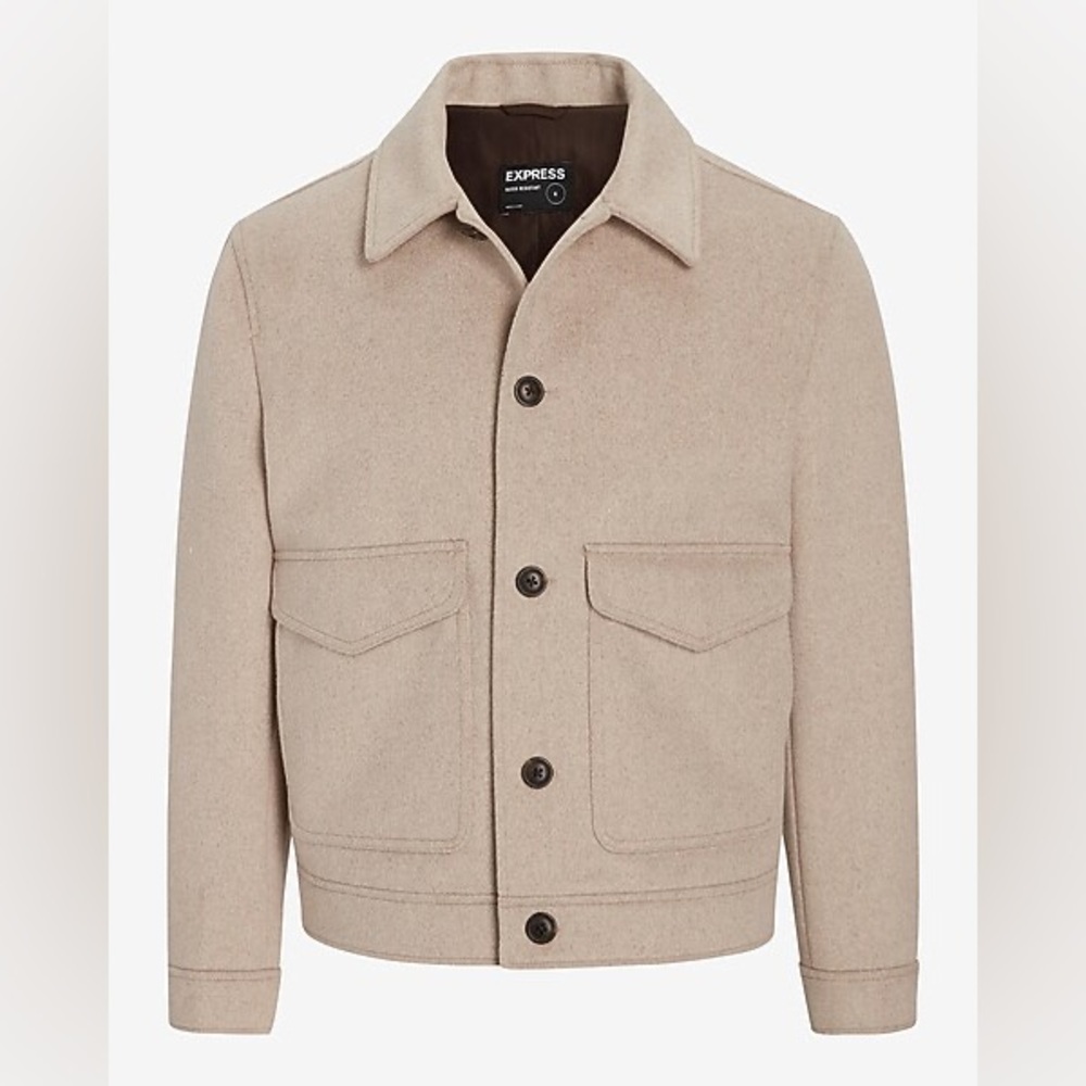 Express Tan Wool-Blend Trucker Jacket - Picture 4 of 12